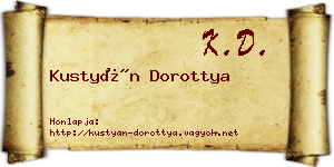 Kustyán Dorottya névjegykártya